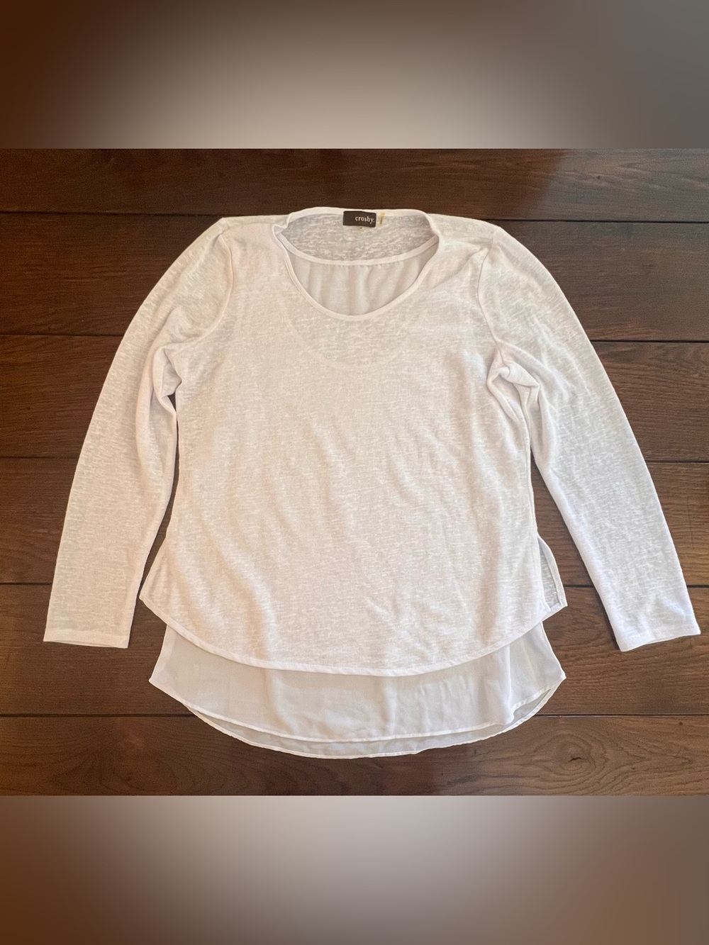 Crosby. White Long Sleeve Top. Size M - Picture 2 of 8